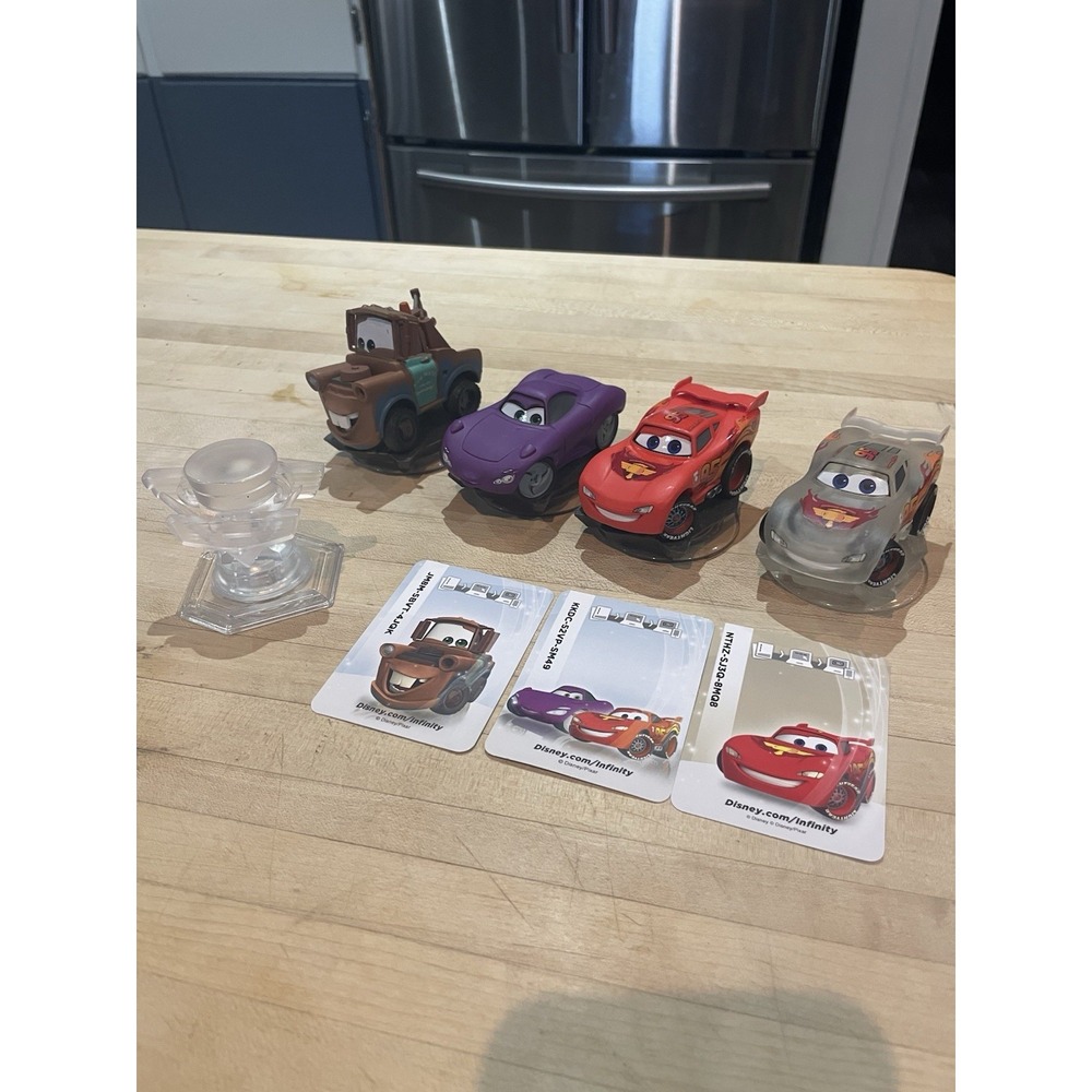 Disney Infinity Cars Figures And Crystal Figure Lot Of 5